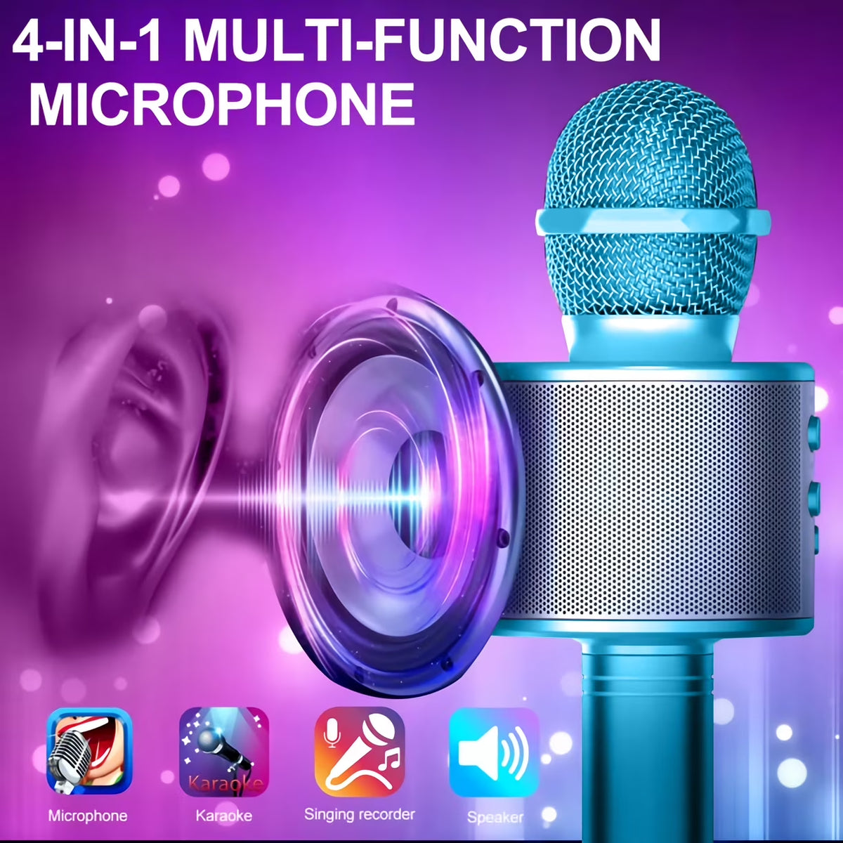 ATOPDREAM Karaoke Microphone for Kids, Toys for 3-12 Year Old Girls, Kids Microphone Girls Toys Bluetooth Microphone Birthday Gifts for 3 4 5 6 7 8 Years Old Girls Boys