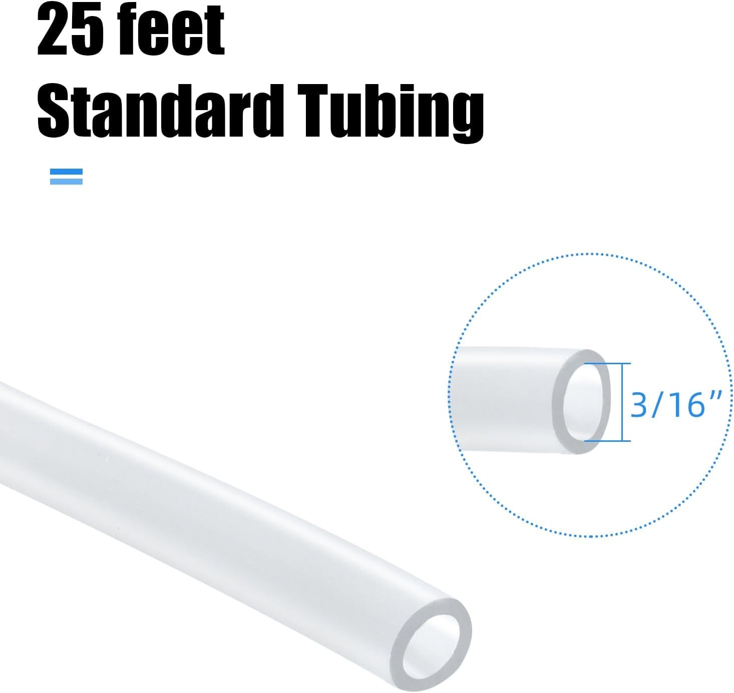 AQUANEAT Aquarium Tubing 25 Feet Clear, Airline Tubing, Standard 3/16” Air Hose for Fish Tank Air Pump,Hydroponics,Pond