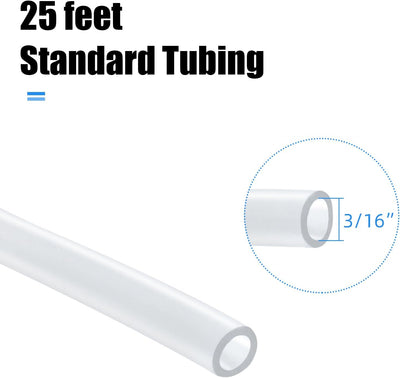 AQUANEAT Aquarium Tubing 25 Feet Clear, Airline Tubing, Standard 3/16” Air Hose for Fish Tank Air Pump,Hydroponics,Pond