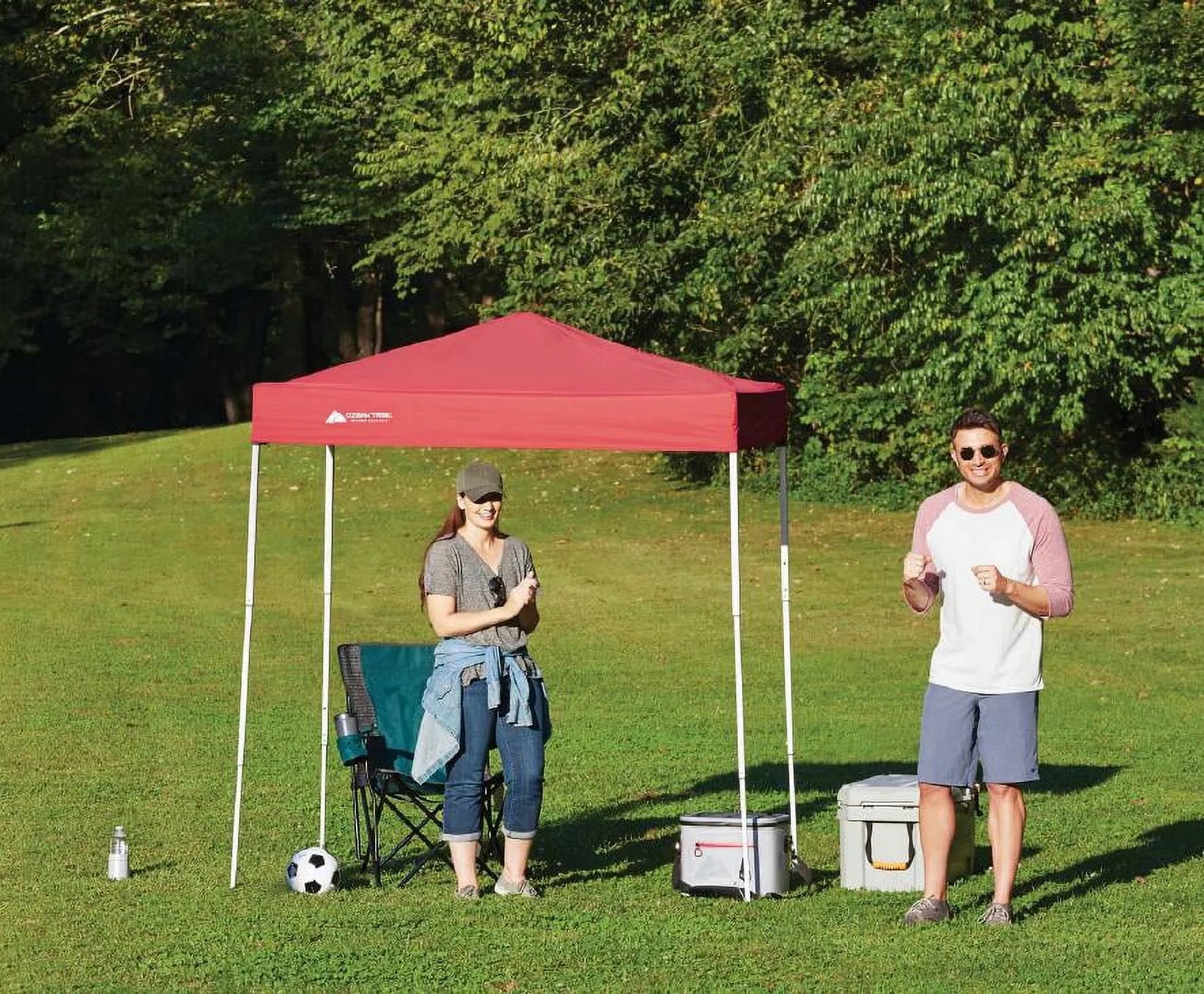 Ozark Trail 4' X 6' Instant Pop-Up Canopy Outdoor Shading Shelter, Brilliant Red