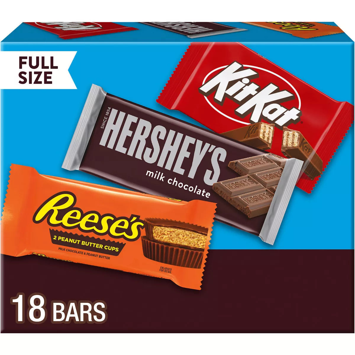 Reese'S, Hershey'S and Kit Kat Milk Chocolate  Bars Variety Pack - 18Ct