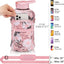 Fimibuke Half Gallon Water Bottle with Sleeve 64 OZ Water Bottle with Handle & Straw Leakproof Motivational Sports Gym Water Bottle with Time Marker BPA Free Water Jug with Reusable Neoprene Holder