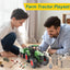 Peagprav Farm Animal Tractor Toys Playset-16.5 Inches Tractor with Trailer Fence,Farmer,Tree,Cow,Farm Toy Set for Boys Girls Kids Toddlers Age 3-7 Years Old