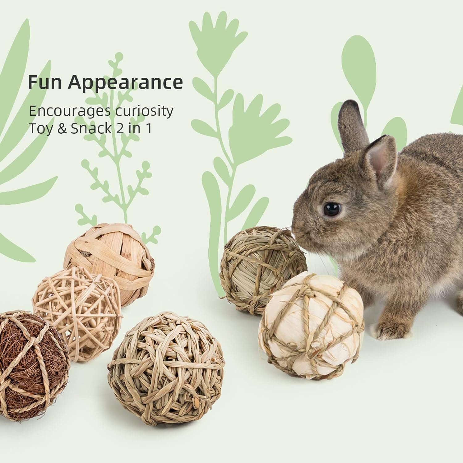 Andwe Small Animals Play & Activity Balls Rolling Chew Toys for Rabbits Guinea Pigs Chinchilla