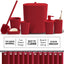 Hearth & Harbor 27 Piece Bamboo Bathroom Sets, Christmas Bathroom Accessories Set with Bathroom Rugs and Shower Caddy Set