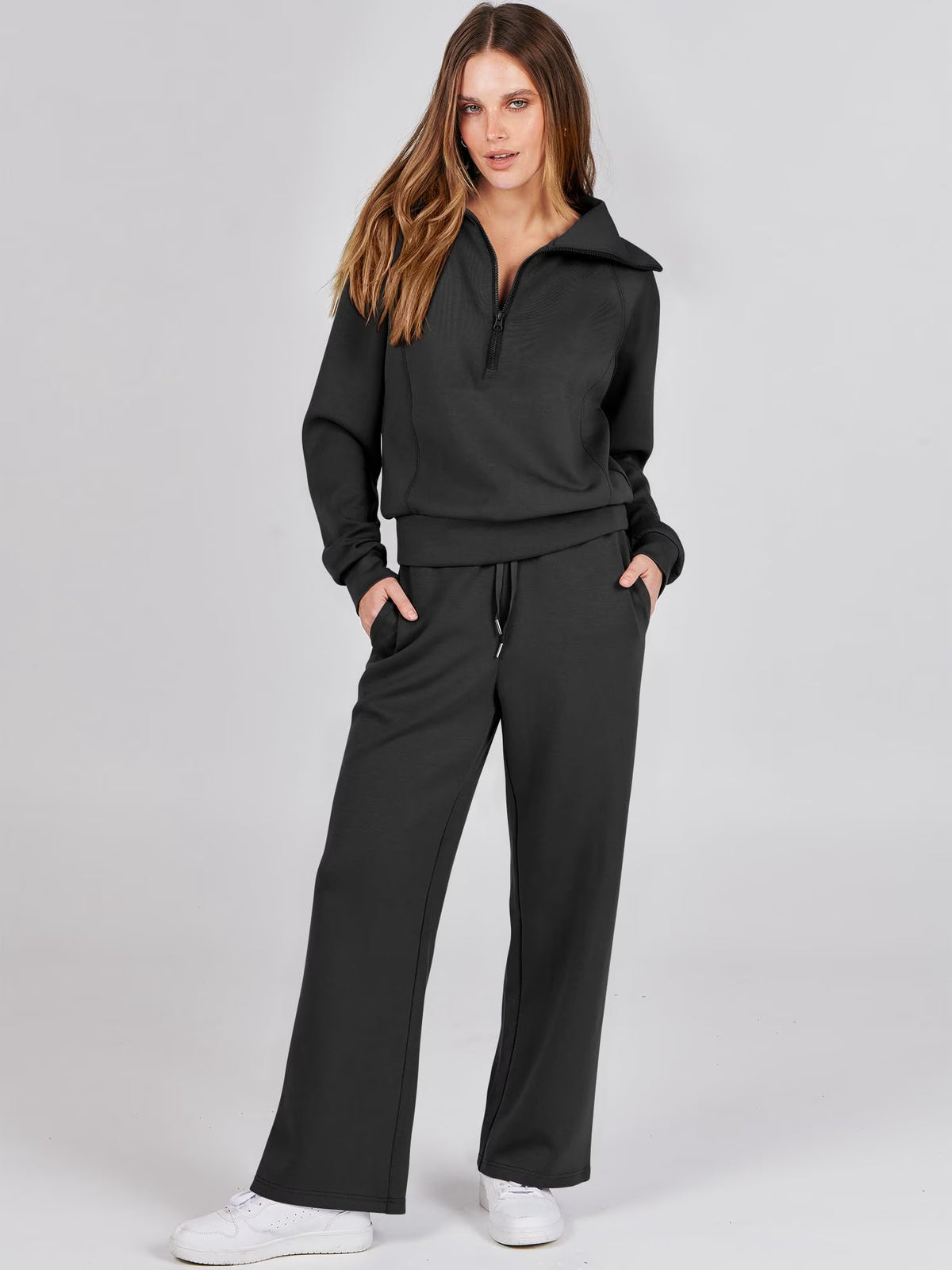 ANRABESS Women Sweatsuits 2 Piece Sets Jogging Sweatpants Set Lounge Matching Outfits Fall Clothes