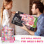 Joystone Doll House for Girls, 5-Story 19 Rooms Huge Dollhouse Playset with LED Lights, 2 Dolls, Furnitures, Accessories, DIY Pretend Play House Toys Gifts for Kids, Pink