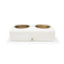 Double Elevated Stainless Steel Pet Bowl, 3-Cup, White by Drew Barrymore