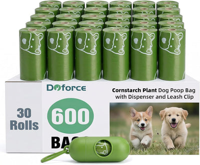 Dyforce Dog Poop Bags Rolls with Dispenser 600 Count Value Pack | Extra Thick Strong Leak Proof Poop Bags for Dogs Doggy with Holder, Scented Pet Waste Cat Litter Bags 9X13" Bulk