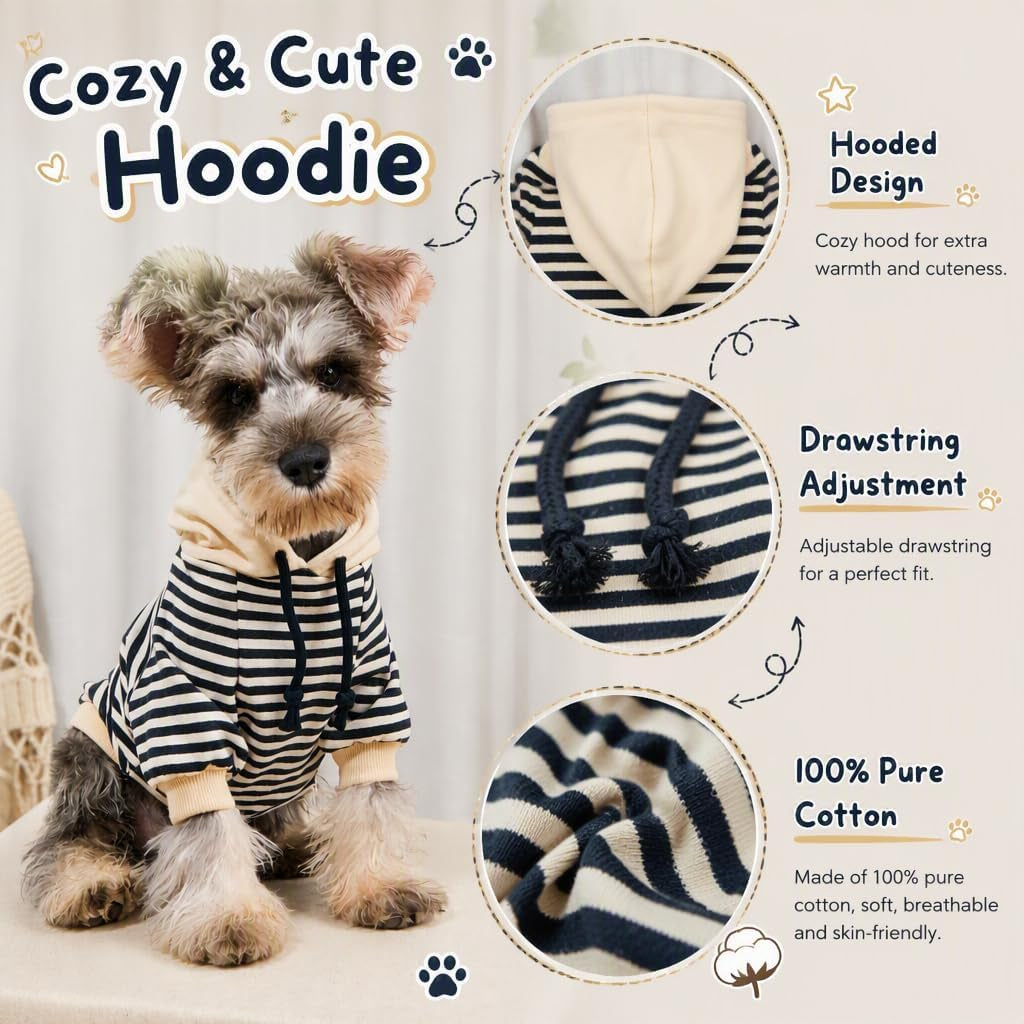 Matching Dog and Owner Clothes - Mom Dad Dog Sweatshirt Hoodie Separately Sold, Striped Sweaters for Small Dogs Cats,Cat Birthday Christmas Outfits (Large, Pet-Black)
