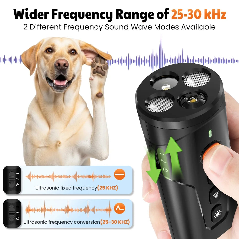 MASBRILL Ultrasonic anti Barking Device, Handheld Dog Bark Deterrent Device Stops Bad Behavior, Alternative to Painful Dog Shock Collar