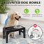 Niubya Elevated Dog Bowls, 5 Adjustable Heights Raised Dog Bowl Stand, with 2 Stainless Steel Dog Food Bowls and 1 Slow Feeder Dog Bowl, Adjusts to Height 3.2" to 12.2" for Small Medium Large Dogs NIUHEE