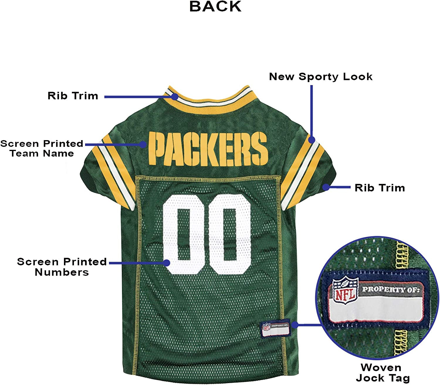 NFL GREEN BAY PACKERS DOG Jersey, Small