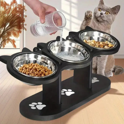 Adjustable 15 Degree Tilt Cat Bowl, 1 Set 3 Bowls Detachable Pet Feeder, Pet Supplies for Indoor Outdoor Use, Cat and Dog Accessories