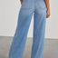 PRETTYGARDEN Wide Leg Jeans for Women Trendy High Waisted Stretchy Baggy Raw Hem Denim Palazzo Pants with Pockets