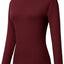 Urban Coco Women'S Long Sleeve Turtleneck Slim Fitted T Shirts Basic Stretch Tee Tops