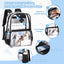 MUSEVOS Clear Backpack Stadium Approved, Heavy Duty See through Book Bag, Black Transparent