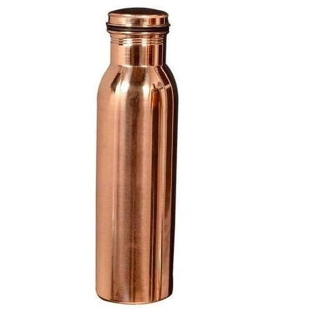 RATAN ENTERPRISES Pure Copper Plane Water Bottle with Lid 900 ML