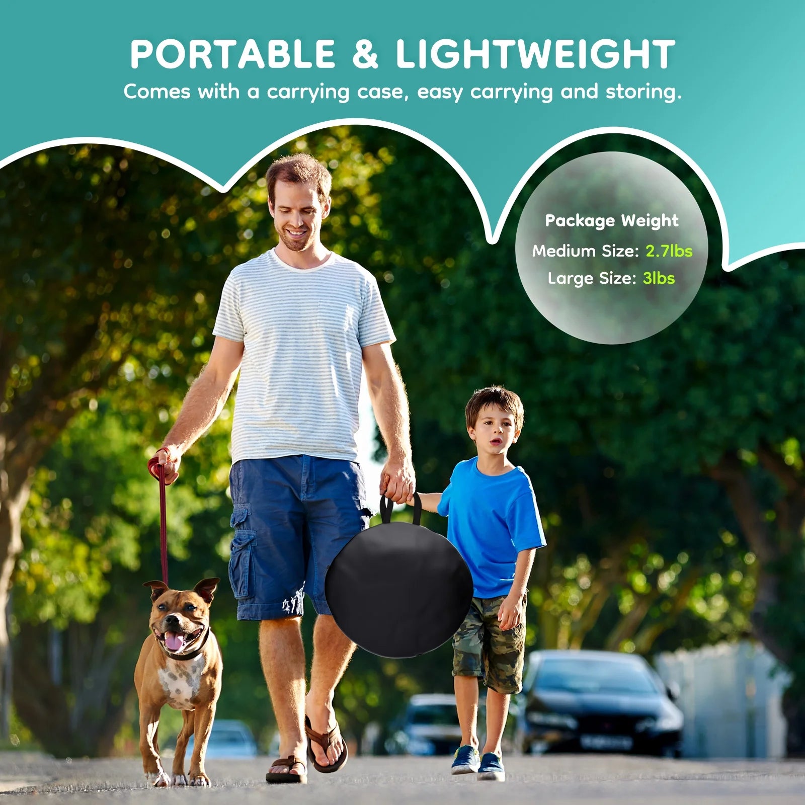 BEBANG Pet Playpen, Foldable Portable Dog Cat Playpens Exercise Kennel Tent, Removable Shade Cover, Indoor Outdoor Travel Camping Use(M)