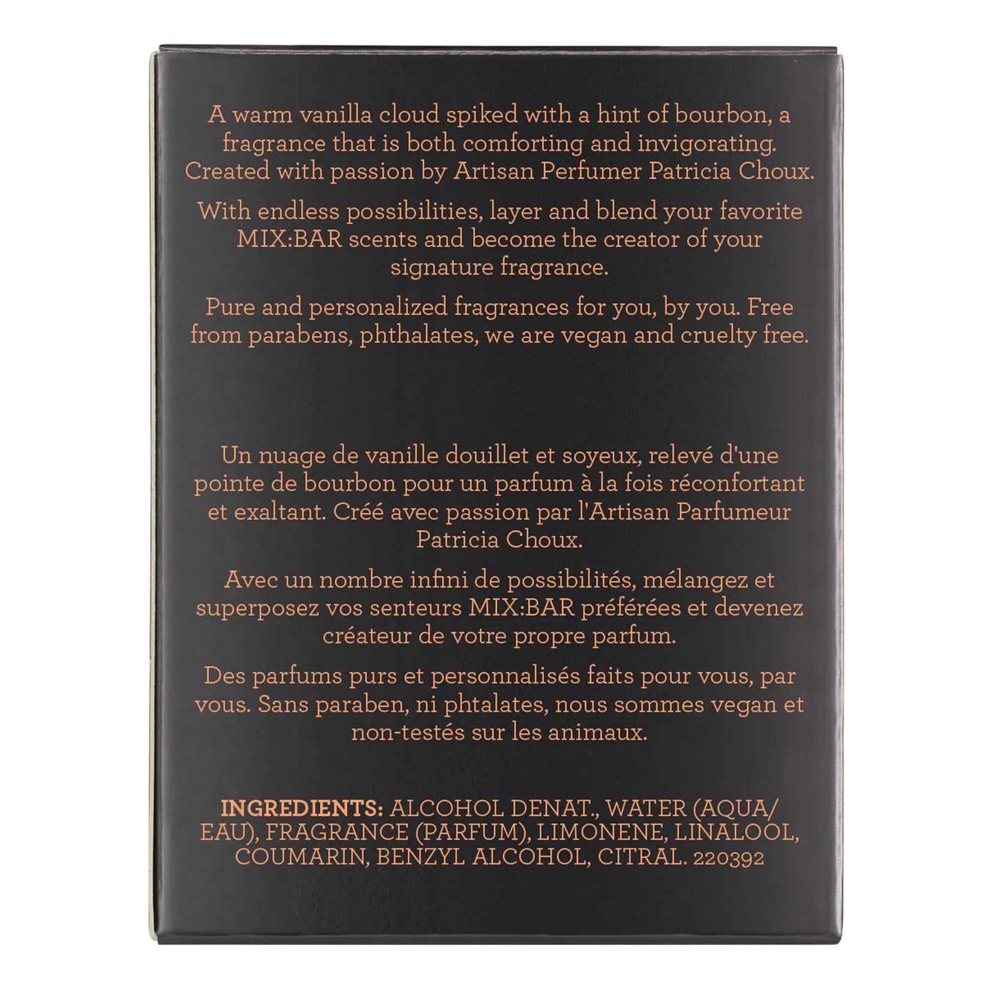 MIX:BAR Vanilla Bourbon Perfume, Fragrance for Women, 1.7Oz
