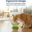 Pawspik Strawberry Blooms Elevated Ceramic Cat Bowl, Green