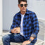 Alex Vando Mens Button down Regular Fit Long Sleeve Casual Flannel Shirts