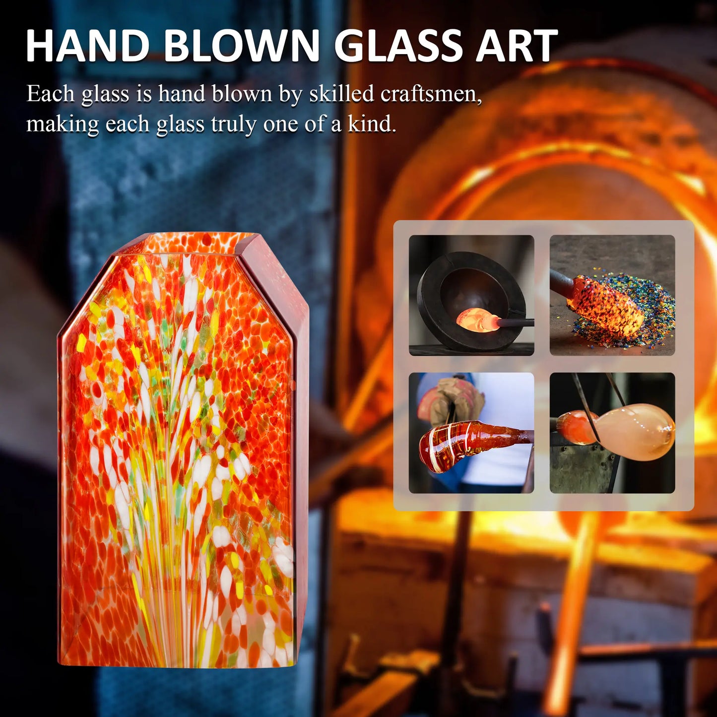 LUJII Solar Bird Feeder for Outdoors – Hand-Blown Glass with 2 Suet Cake Cages, Metal Roof, All-Weather Feeder for Woodpeckers, Cardinals, Blue Jays & Songbirds, Red, Unique Christmas & Holiday Gift for Bird Lovers