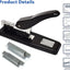Better Office Products Heavy Duty Commercial Stapler with 2,000 Staples, Black Polished Steel, 100 Sheet High Capacity, Rounded Ergonomic Lever & Weighted Stability Base, Jam Free Large Stapler,