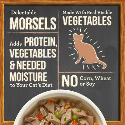 Merrick Purrfect Bistro Bon Appetits Grain Free Wet Cat Food Chicken Recipe Morsels in Gravy - (Pack of 24) 3 Oz. Pouches
