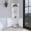 Tall White 62H" Corner Cabinet with 3 Shelf and 2-Door for Bathroom Storage Needs 60.65 In. Magnificent