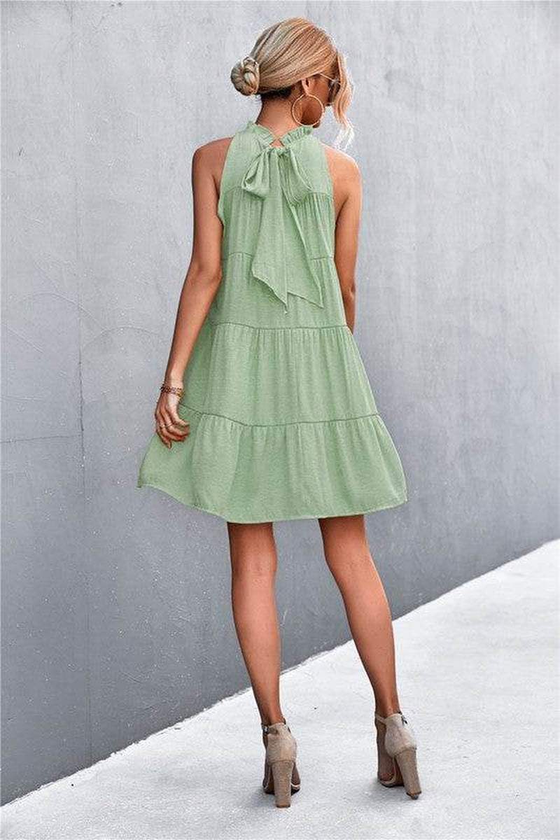 Women'S Sleeveless Halter Dress A-Line Dress