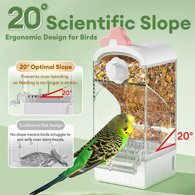 BUCATSTATE Parrot Feeder Large Capacity Anti-Spill Husk Separator Automatic Bird Food Box