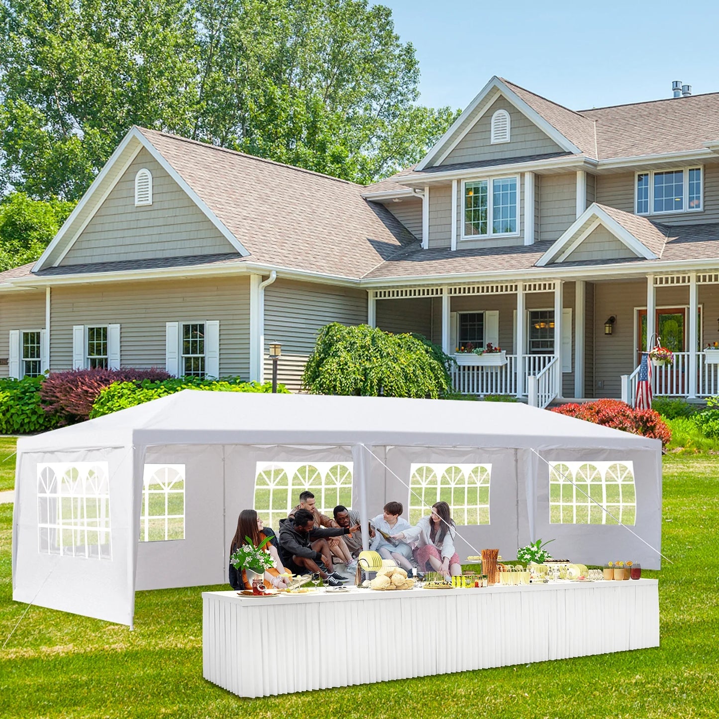 Ktaxon 10'X30' Canopy Tent Wedding Partywith Removable 5 Sidewall White