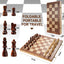 Vahome Magnetic Chess Set for Adults & Kids, 15" Wooden Folding Chess Boards, Handcrafted Portable Travel Chess Game with Pieces Storage Slots, 2 Extra Queens