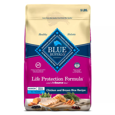 Blue Buffalo Life Protection Formula Natural Senior Small Breed Dry Dog Food with Chicken and Brown Rice