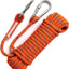 10Mm Static Rock Climbing Rope 200FT Outdoor,Safety Ropes with Carabiner,Arborist Tree Climbing, Magnet Fishing Rope,Rescue Grappling Lifeline Escape Descender Abseiling Rope Orange