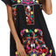 YZXDORWJ Women Mexican Embroidered Dress Short Sleeve