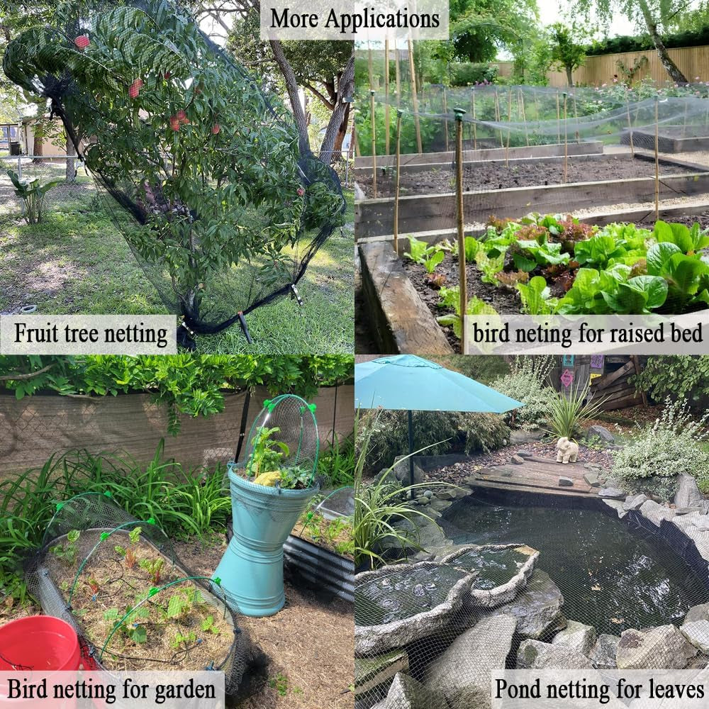 Bird Netting for Chicken Coop 25X50 FT, 1" Chicken Run Cover Net | Woven Coop Netting Roof against Hawk, Eagle, Owls, Bird Netting for Garden, Fruit Trees, Plants, Vegetables Protection
