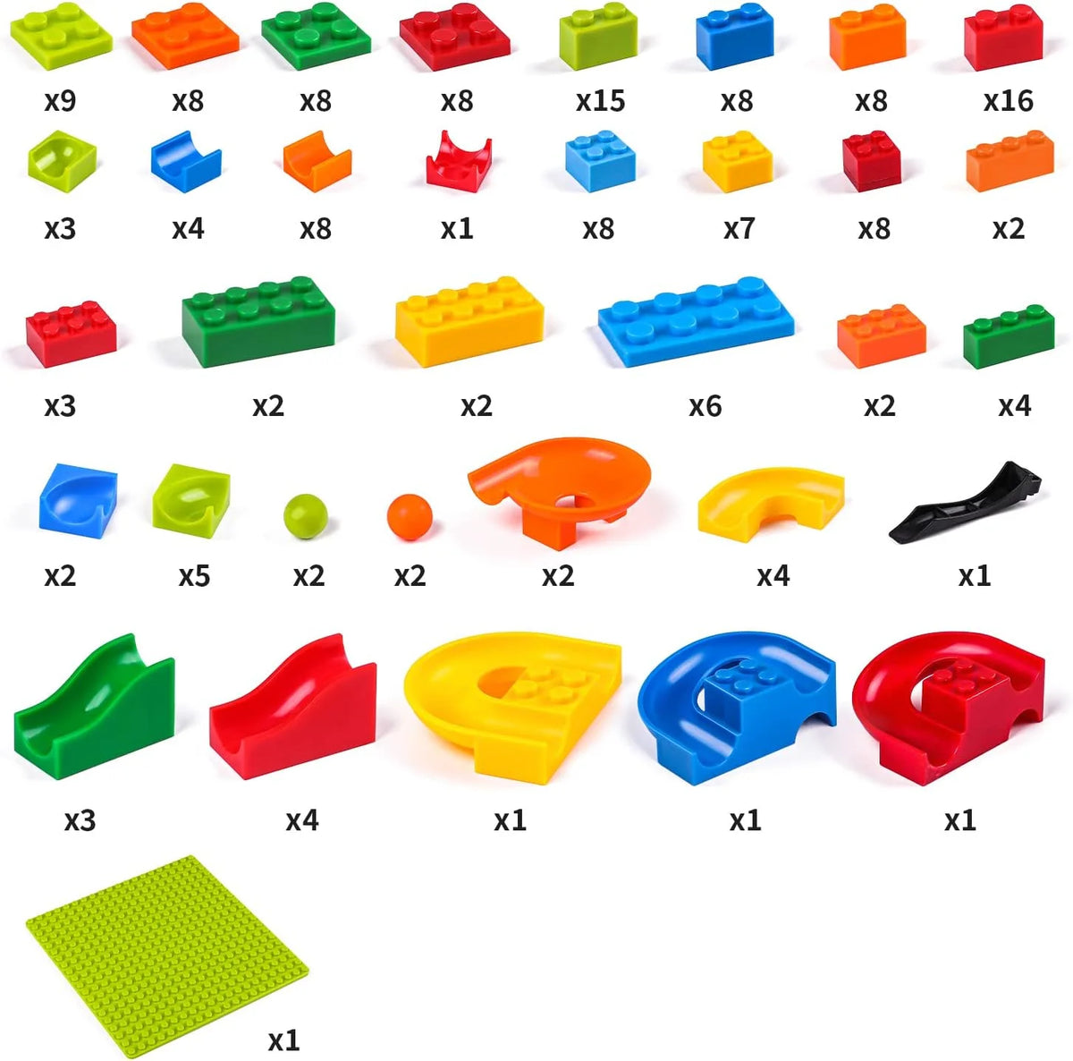 MAINYU Run Building Blocks for Kids Ages 4-8, 168 PCS Classic Big Size Blocks Set, Crazy Run Building Blocks with 4 Balls Race Track, Educational Toys Bricks Set Christmas Birthday Toy for Boys Girls