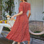 PRETTYGARDEN Women'S Summer Floral Boho Maxi Dress Short Sleeve Wrap V Neck Ruffle Long Flowy Beach Wedding Guest Dresses
