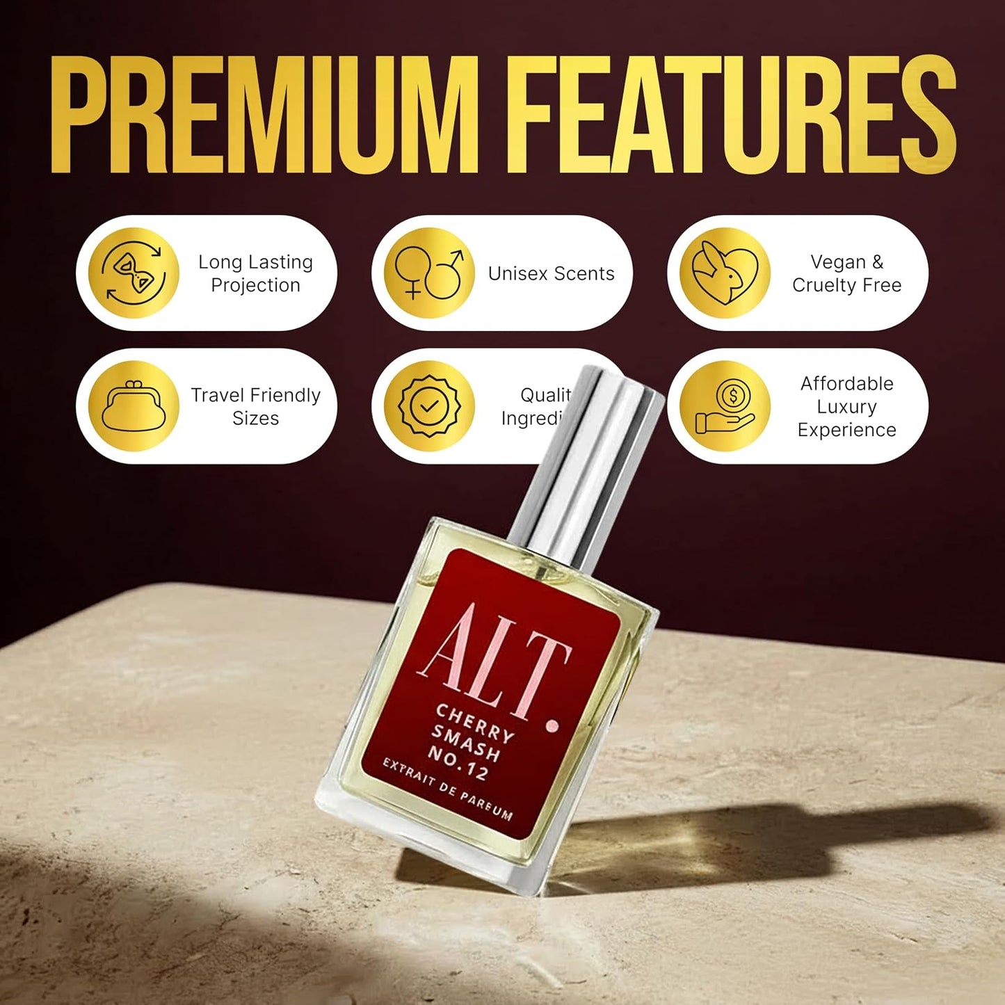 ALT. FRAGRANCES Cherry Smash No. 12, Inspired by Lost Chery Perfume for Women & Men, Unisex Perfume, Extrait De Parfum, Long Lasting Scent, 60Ml