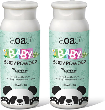 Cornstarch Baby Powder, Soothe & Protect Diaper Area, No Talc Hypoallergenic Dusting Powder, Help Prevent Diaper Rash with Zinc Oxide & Aloe, Gentle Absorb Sweat & Anti-Chafe for Sensitive Skin, 2Pack