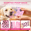 Dyforce 600 Count Dog Poop Bags Rolls with Dispenser Pink | Scented Leak Proof Pet Waste Poop Bags for Dogs 13X9", Extra Thick and Large Doggy Cat Litter Bags for Poops with Holder