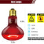 ECOSUB Reptile Heat Lamp 100W, 2Pcs E26 Basking Spot Light, Infrared Heat Lamp, Red