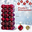 Hicarer 36 PC Christmas Ornaments, 1.57 Inch Shatterproof Burgundy Ball