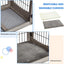 Dog Crate Furniture with Double Drawers, Wooden End Table Dog Kennel, Furniture Style Wood House Crate for Small/Medium/Large Dogs, Decorative Dog Crate with Storage for Large Breed, 32 Inch,Gray