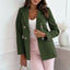 Ashirexll Winter Jackets for Women, Winter Coats for Women, Womens Solid Color Long Sleeve Turndown Collar Button up Casual Blazer Jacket No Hood