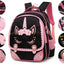 Moonmo Cute Unicorn Face Diamond Sequins Waterproof Princess School Backpack Set Girls Book Bag