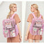 SANMADROLA Clear Backpack Heavy Duty Transparent Bookbag Teen Girlish Cute Bag Large Capacity See through Backpacks Stadium Approved Daypack for Middle School College Sport/Travel, Pink Butterfly