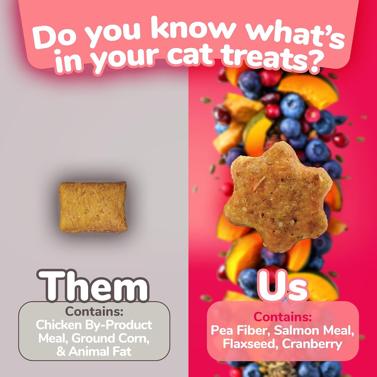 Fruitables Cat Bundle: Salmon & Cranberry + Tuna & Pumpkin - 2.5 Oz Each, Low Calorie, Real Ingredients, Superfoods